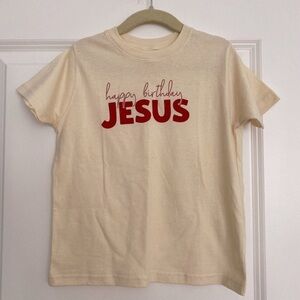 Rabbit Skins Small Shop happy birthday Jesus Christmas t- shirt top 4 5 years